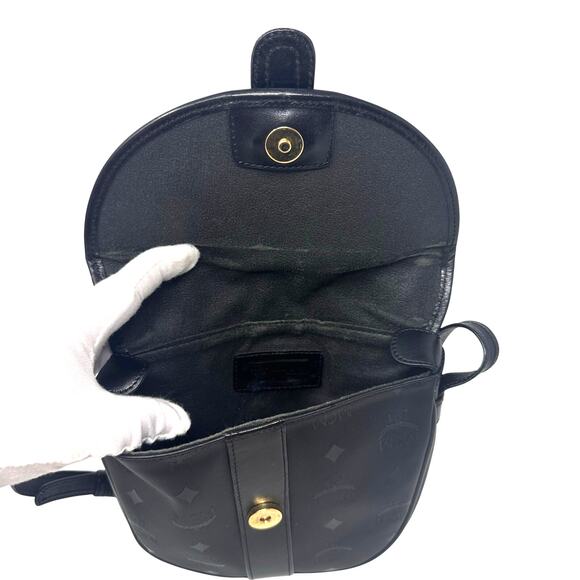 Vintage MCM Black Visettos Signature Crossbody Bag - Picture 8 of 9